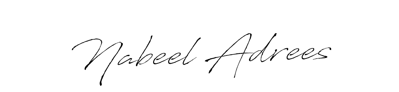 Antro_Vectra is a professional signature style that is perfect for those who want to add a touch of class to their signature. It is also a great choice for those who want to make their signature more unique. Get Nabeel Adrees name to fancy signature for free. Nabeel Adrees signature style 6 images and pictures png