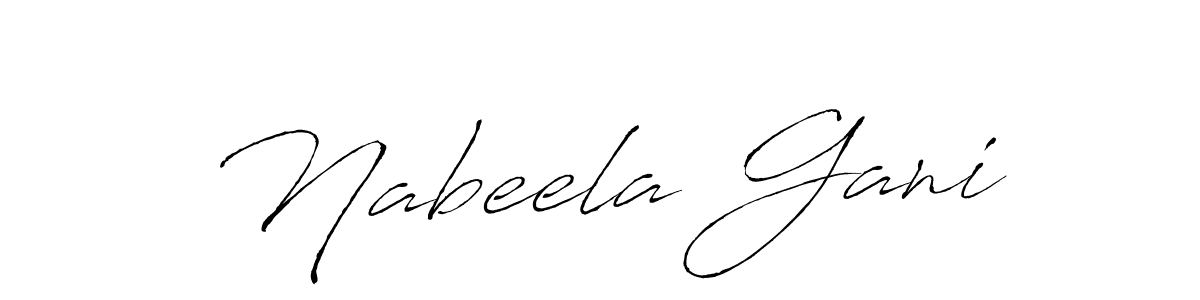 Design your own signature with our free online signature maker. With this signature software, you can create a handwritten (Antro_Vectra) signature for name Nabeela Gani. Nabeela Gani signature style 6 images and pictures png