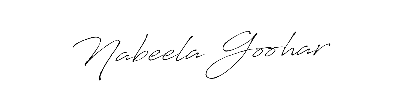 Use a signature maker to create a handwritten signature online. With this signature software, you can design (Antro_Vectra) your own signature for name Nabeela Goohar. Nabeela Goohar signature style 6 images and pictures png