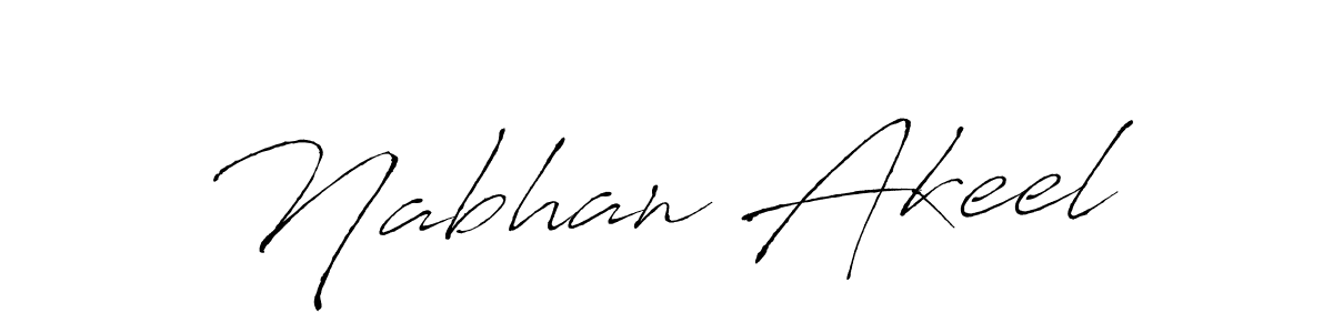 How to make Nabhan Akeel name signature. Use Antro_Vectra style for creating short signs online. This is the latest handwritten sign. Nabhan Akeel signature style 6 images and pictures png