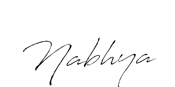 Make a beautiful signature design for name Nabhya. With this signature (Antro_Vectra) style, you can create a handwritten signature for free. Nabhya signature style 6 images and pictures png