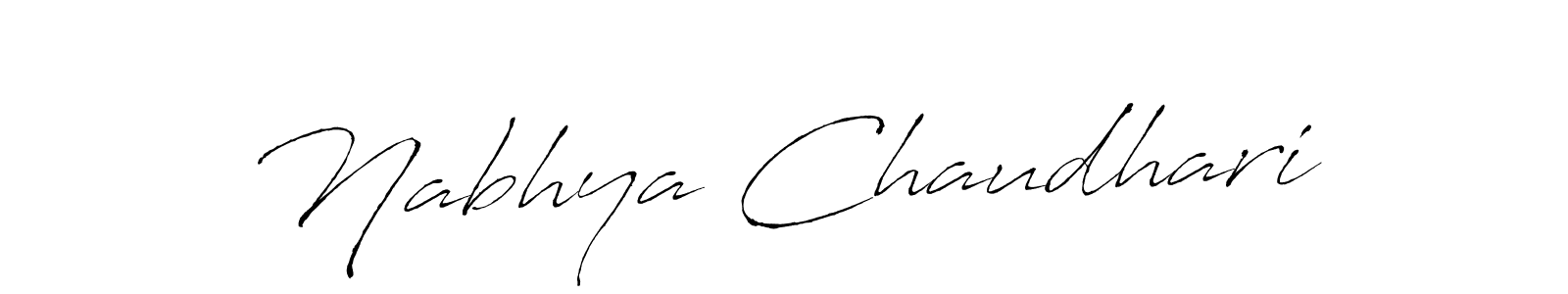 Make a beautiful signature design for name Nabhya Chaudhari. With this signature (Antro_Vectra) style, you can create a handwritten signature for free. Nabhya Chaudhari signature style 6 images and pictures png