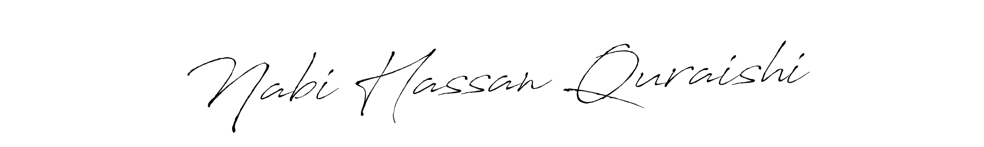 Antro_Vectra is a professional signature style that is perfect for those who want to add a touch of class to their signature. It is also a great choice for those who want to make their signature more unique. Get Nabi Hassan Quraishi name to fancy signature for free. Nabi Hassan Quraishi signature style 6 images and pictures png