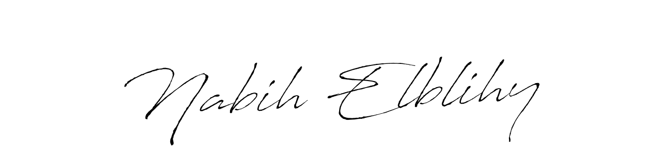 How to make Nabih Elblihy name signature. Use Antro_Vectra style for creating short signs online. This is the latest handwritten sign. Nabih Elblihy signature style 6 images and pictures png