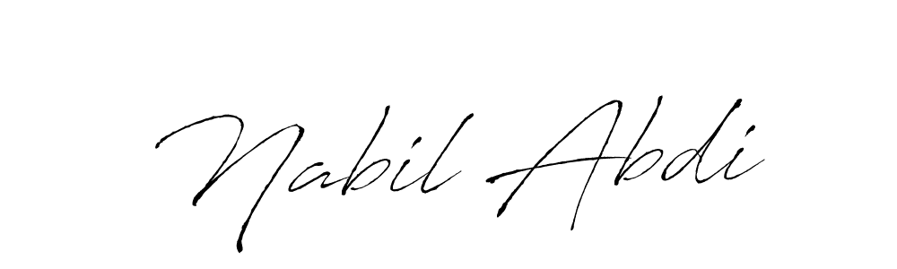 The best way (Antro_Vectra) to make a short signature is to pick only two or three words in your name. The name Nabil Abdi include a total of six letters. For converting this name. Nabil Abdi signature style 6 images and pictures png