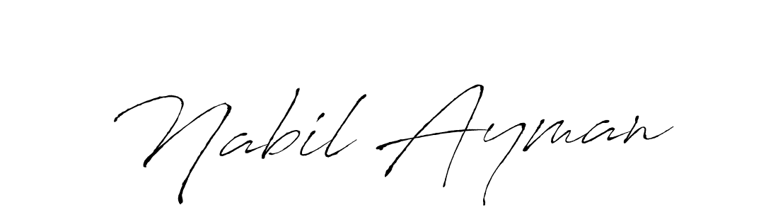 Design your own signature with our free online signature maker. With this signature software, you can create a handwritten (Antro_Vectra) signature for name Nabil Ayman. Nabil Ayman signature style 6 images and pictures png