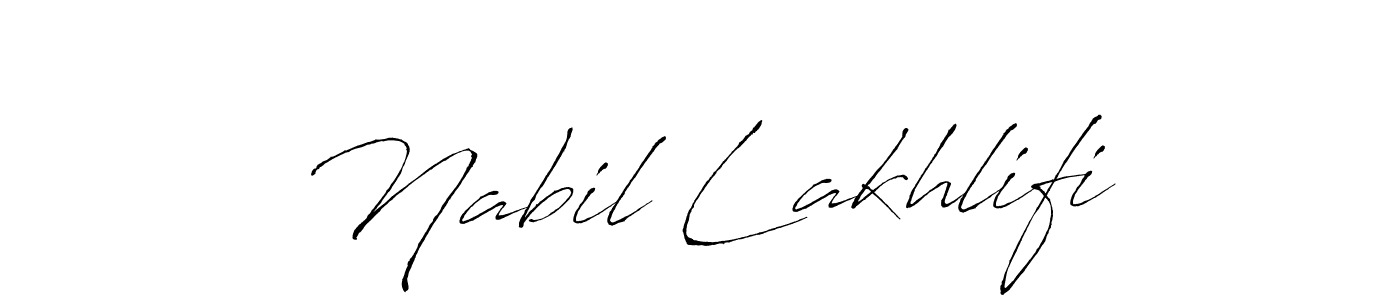 Design your own signature with our free online signature maker. With this signature software, you can create a handwritten (Antro_Vectra) signature for name Nabil Lakhlifi. Nabil Lakhlifi signature style 6 images and pictures png