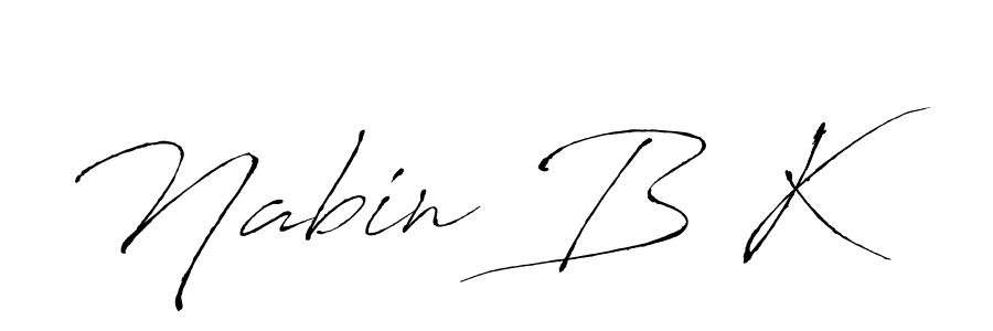 Design your own signature with our free online signature maker. With this signature software, you can create a handwritten (Antro_Vectra) signature for name Nabin B K. Nabin B K signature style 6 images and pictures png