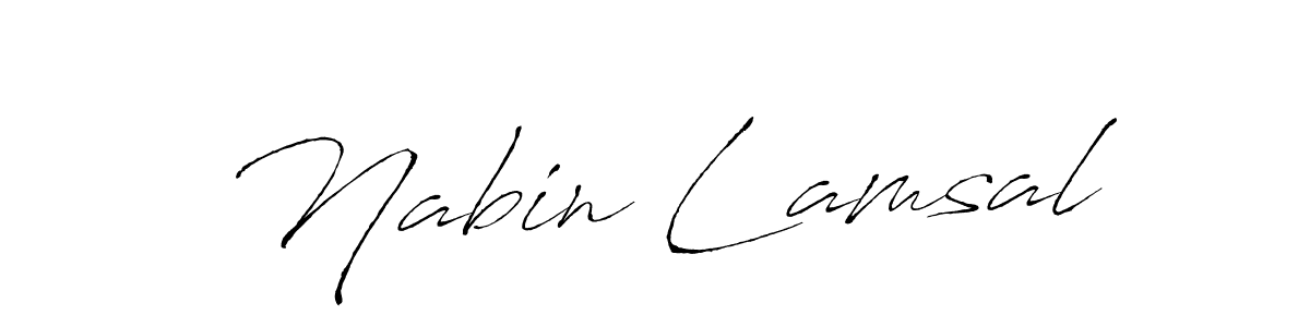 How to make Nabin Lamsal name signature. Use Antro_Vectra style for creating short signs online. This is the latest handwritten sign. Nabin Lamsal signature style 6 images and pictures png