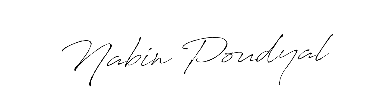 How to make Nabin Poudyal name signature. Use Antro_Vectra style for creating short signs online. This is the latest handwritten sign. Nabin Poudyal signature style 6 images and pictures png