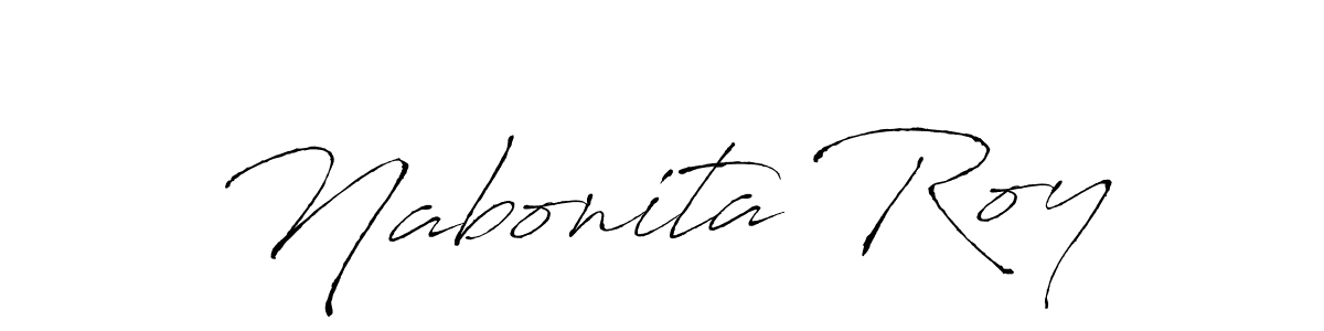 Antro_Vectra is a professional signature style that is perfect for those who want to add a touch of class to their signature. It is also a great choice for those who want to make their signature more unique. Get Nabonita Roy name to fancy signature for free. Nabonita Roy signature style 6 images and pictures png