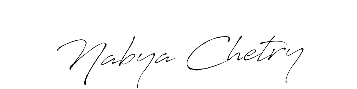 How to make Nabya Chetry name signature. Use Antro_Vectra style for creating short signs online. This is the latest handwritten sign. Nabya Chetry signature style 6 images and pictures png