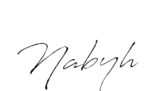 Nabyh stylish signature style. Best Handwritten Sign (Antro_Vectra) for my name. Handwritten Signature Collection Ideas for my name Nabyh. Nabyh signature style 6 images and pictures png