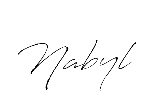 Make a beautiful signature design for name Nabyl. With this signature (Antro_Vectra) style, you can create a handwritten signature for free. Nabyl signature style 6 images and pictures png