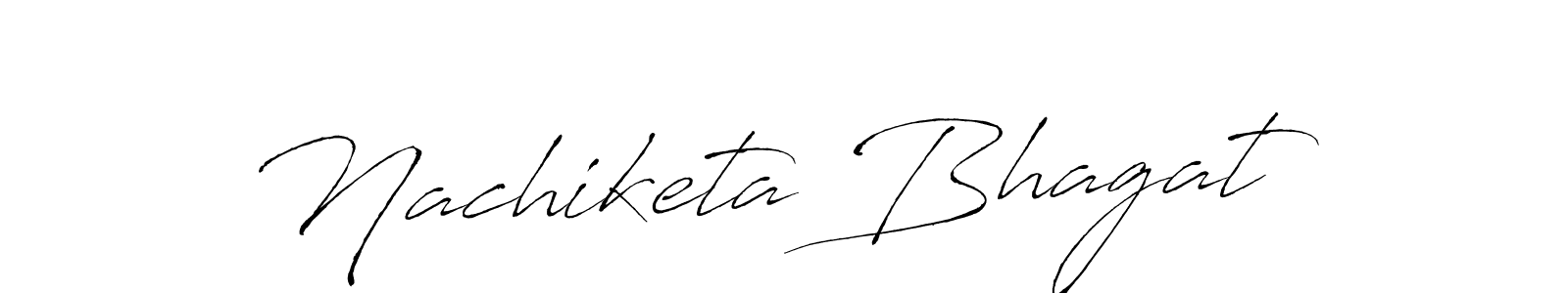 How to make Nachiketa Bhagat name signature. Use Antro_Vectra style for creating short signs online. This is the latest handwritten sign. Nachiketa Bhagat signature style 6 images and pictures png