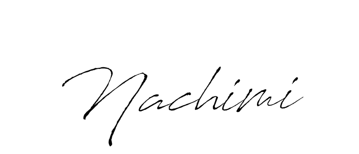 Use a signature maker to create a handwritten signature online. With this signature software, you can design (Antro_Vectra) your own signature for name Nachimi. Nachimi signature style 6 images and pictures png