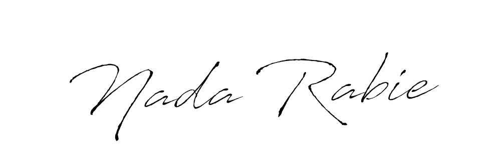 The best way (Antro_Vectra) to make a short signature is to pick only two or three words in your name. The name Nada Rabie include a total of six letters. For converting this name. Nada Rabie signature style 6 images and pictures png