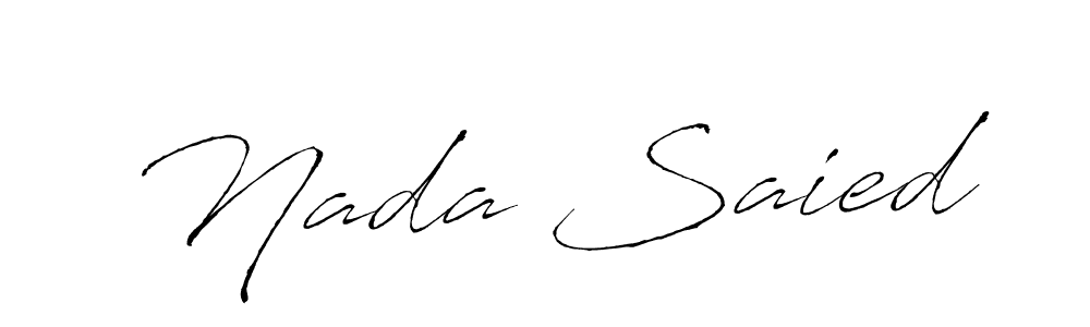 The best way (Antro_Vectra) to make a short signature is to pick only two or three words in your name. The name Nada Saied include a total of six letters. For converting this name. Nada Saied signature style 6 images and pictures png