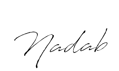 Use a signature maker to create a handwritten signature online. With this signature software, you can design (Antro_Vectra) your own signature for name Nadab. Nadab signature style 6 images and pictures png