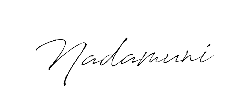 How to make Nadamuni signature? Antro_Vectra is a professional autograph style. Create handwritten signature for Nadamuni name. Nadamuni signature style 6 images and pictures png
