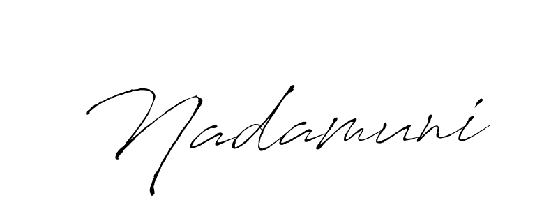 How to make Nadamuni signature? Antro_Vectra is a professional autograph style. Create handwritten signature for Nadamuni name. Nadamuni signature style 6 images and pictures png