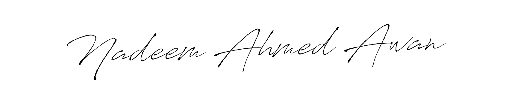 Make a short Nadeem Ahmed Awan signature style. Manage your documents anywhere anytime using Antro_Vectra. Create and add eSignatures, submit forms, share and send files easily. Nadeem Ahmed Awan signature style 6 images and pictures png