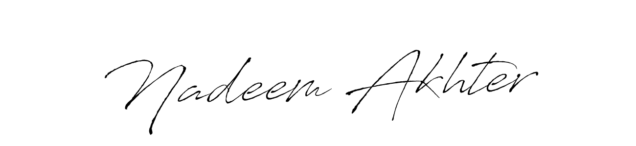 Nadeem Akhter stylish signature style. Best Handwritten Sign (Antro_Vectra) for my name. Handwritten Signature Collection Ideas for my name Nadeem Akhter. Nadeem Akhter signature style 6 images and pictures png