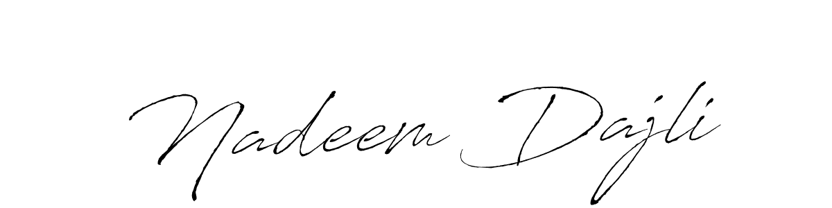 The best way (Antro_Vectra) to make a short signature is to pick only two or three words in your name. The name Nadeem Dajli include a total of six letters. For converting this name. Nadeem Dajli signature style 6 images and pictures png