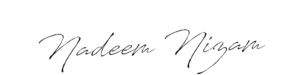 Create a beautiful signature design for name Nadeem Nizam. With this signature (Antro_Vectra) fonts, you can make a handwritten signature for free. Nadeem Nizam signature style 6 images and pictures png