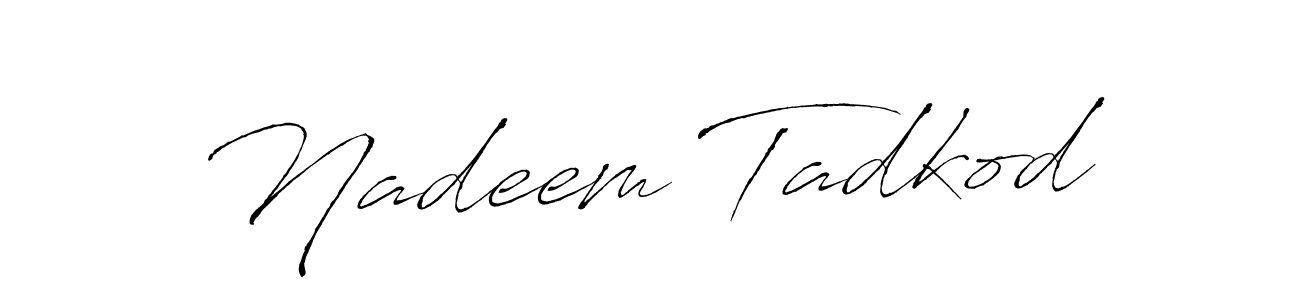 How to make Nadeem Tadkod signature? Antro_Vectra is a professional autograph style. Create handwritten signature for Nadeem Tadkod name. Nadeem Tadkod signature style 6 images and pictures png