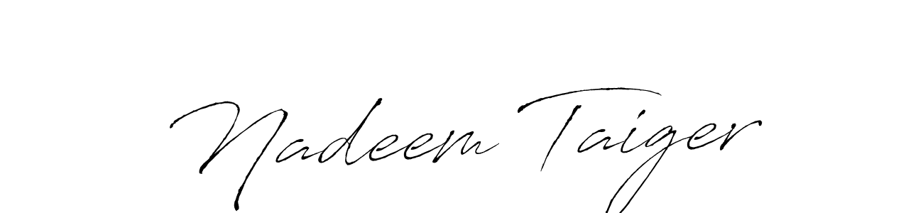 The best way (Antro_Vectra) to make a short signature is to pick only two or three words in your name. The name Nadeem Taiger include a total of six letters. For converting this name. Nadeem Taiger signature style 6 images and pictures png