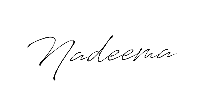 Make a beautiful signature design for name Nadeema. With this signature (Antro_Vectra) style, you can create a handwritten signature for free. Nadeema signature style 6 images and pictures png