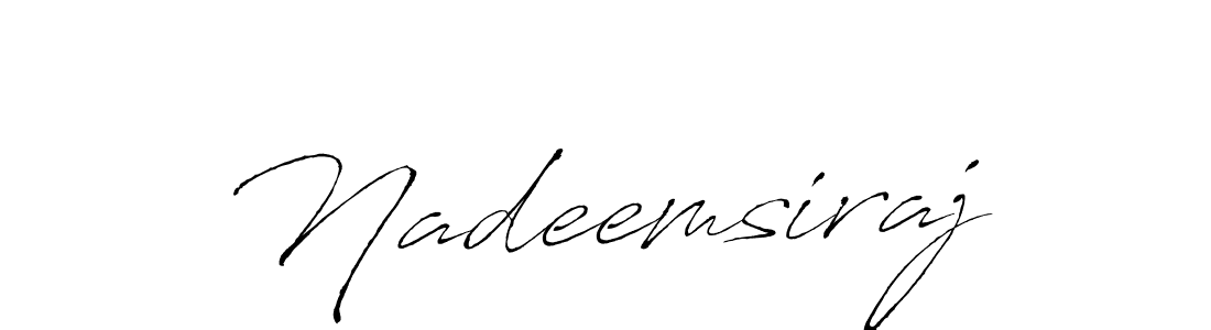 How to make Nadeemsiraj name signature. Use Antro_Vectra style for creating short signs online. This is the latest handwritten sign. Nadeemsiraj signature style 6 images and pictures png