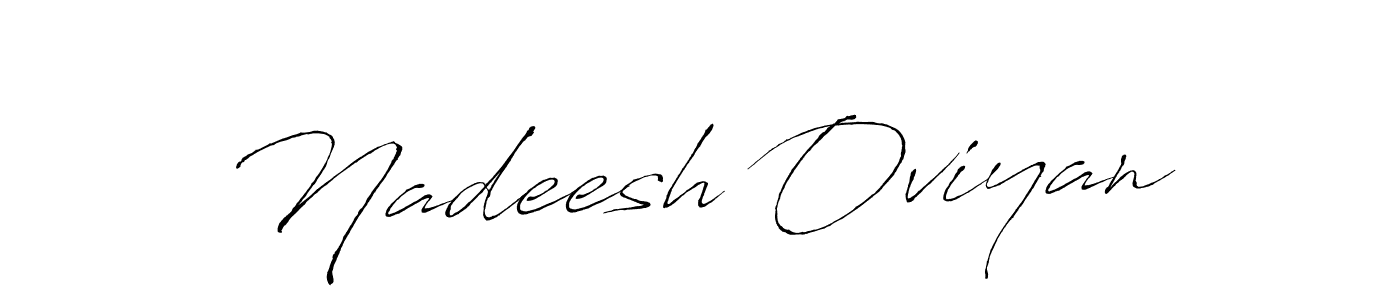 This is the best signature style for the Nadeesh Oviyan name. Also you like these signature font (Antro_Vectra). Mix name signature. Nadeesh Oviyan signature style 6 images and pictures png
