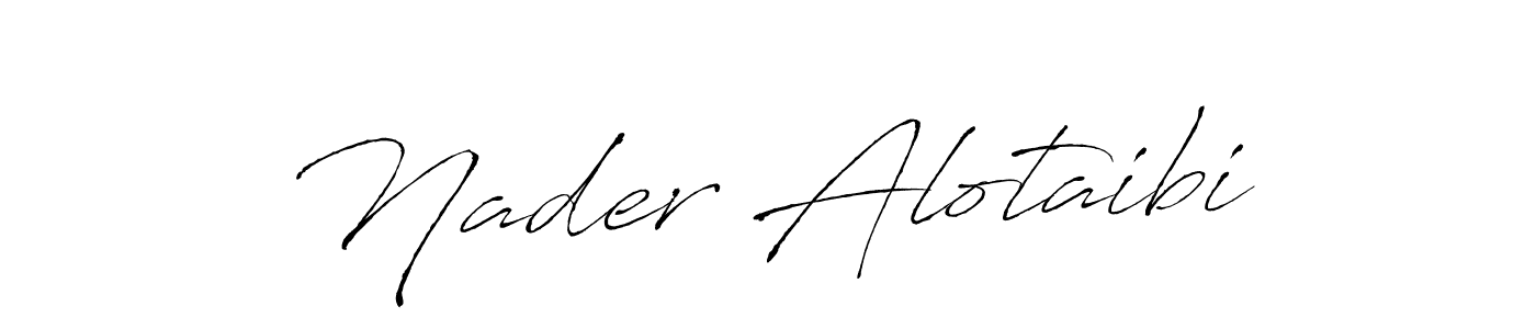 Design your own signature with our free online signature maker. With this signature software, you can create a handwritten (Antro_Vectra) signature for name Nader Alotaibi. Nader Alotaibi signature style 6 images and pictures png