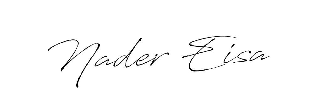 Antro_Vectra is a professional signature style that is perfect for those who want to add a touch of class to their signature. It is also a great choice for those who want to make their signature more unique. Get Nader Eisa name to fancy signature for free. Nader Eisa signature style 6 images and pictures png