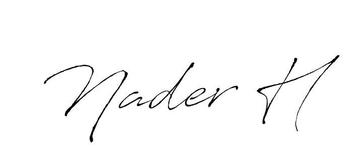 How to make Nader H signature? Antro_Vectra is a professional autograph style. Create handwritten signature for Nader H name. Nader H signature style 6 images and pictures png