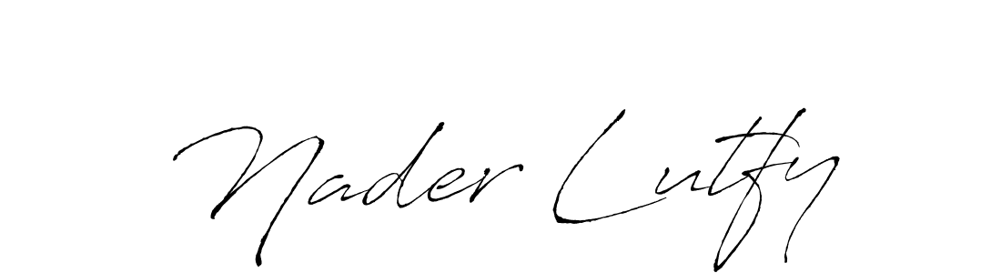 You should practise on your own different ways (Antro_Vectra) to write your name (Nader Lutfy) in signature. don't let someone else do it for you. Nader Lutfy signature style 6 images and pictures png