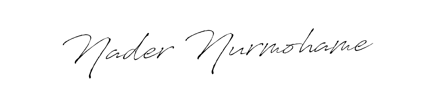 Create a beautiful signature design for name Nader Nurmohame. With this signature (Antro_Vectra) fonts, you can make a handwritten signature for free. Nader Nurmohame signature style 6 images and pictures png