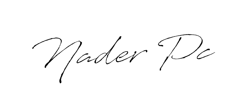 It looks lik you need a new signature style for name Nader Pc. Design unique handwritten (Antro_Vectra) signature with our free signature maker in just a few clicks. Nader Pc signature style 6 images and pictures png