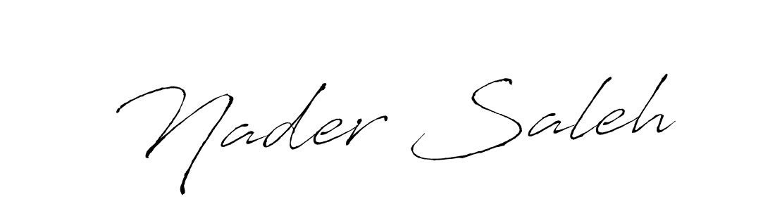 Make a beautiful signature design for name Nader Saleh. With this signature (Antro_Vectra) style, you can create a handwritten signature for free. Nader Saleh signature style 6 images and pictures png