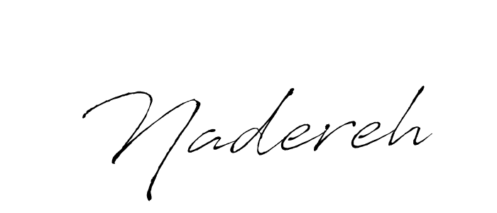 Create a beautiful signature design for name Nadereh. With this signature (Antro_Vectra) fonts, you can make a handwritten signature for free. Nadereh signature style 6 images and pictures png