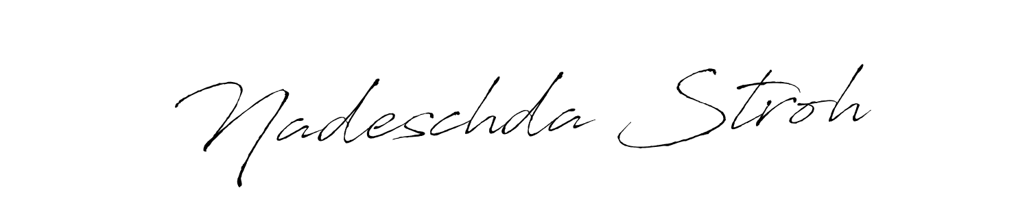 How to make Nadeschda Stroh name signature. Use Antro_Vectra style for creating short signs online. This is the latest handwritten sign. Nadeschda Stroh signature style 6 images and pictures png