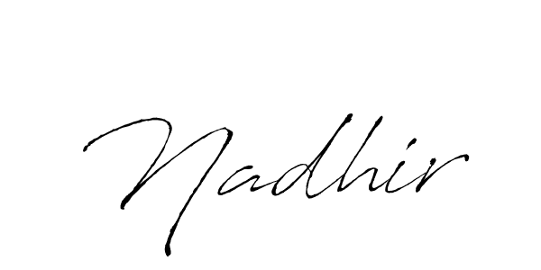 Also we have Nadhir name is the best signature style. Create professional handwritten signature collection using Antro_Vectra autograph style. Nadhir signature style 6 images and pictures png