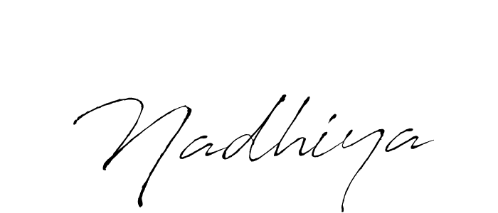 Create a beautiful signature design for name Nadhiya. With this signature (Antro_Vectra) fonts, you can make a handwritten signature for free. Nadhiya signature style 6 images and pictures png