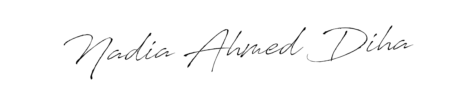 The best way (Antro_Vectra) to make a short signature is to pick only two or three words in your name. The name Nadia Ahmed Diha include a total of six letters. For converting this name. Nadia Ahmed Diha signature style 6 images and pictures png