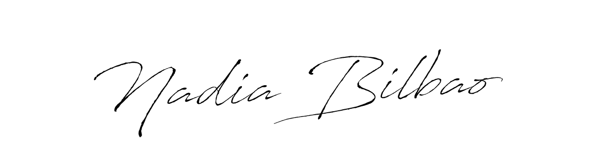 How to make Nadia Bilbao name signature. Use Antro_Vectra style for creating short signs online. This is the latest handwritten sign. Nadia Bilbao signature style 6 images and pictures png