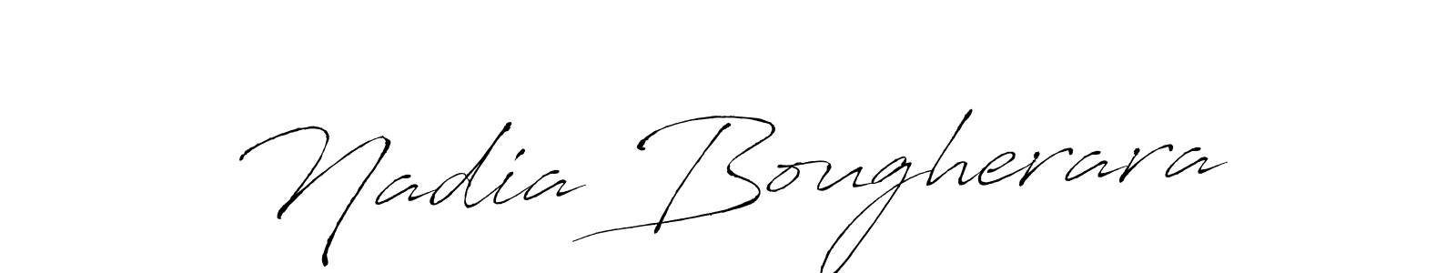 The best way (Antro_Vectra) to make a short signature is to pick only two or three words in your name. The name Nadia Bougherara include a total of six letters. For converting this name. Nadia Bougherara signature style 6 images and pictures png