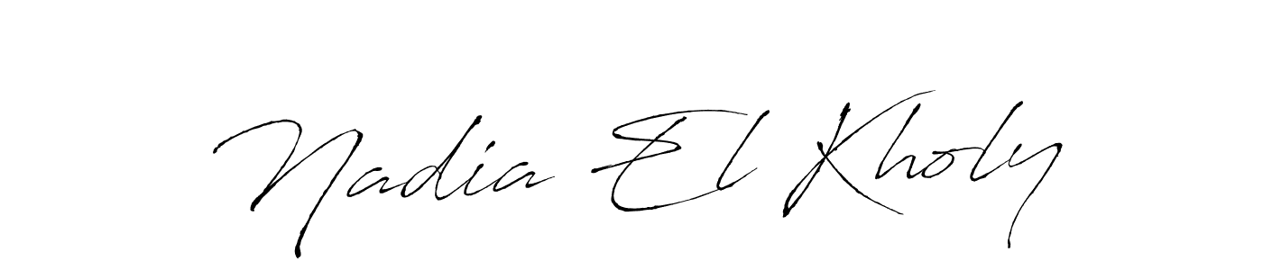 Nadia El Kholy stylish signature style. Best Handwritten Sign (Antro_Vectra) for my name. Handwritten Signature Collection Ideas for my name Nadia El Kholy. Nadia El Kholy signature style 6 images and pictures png