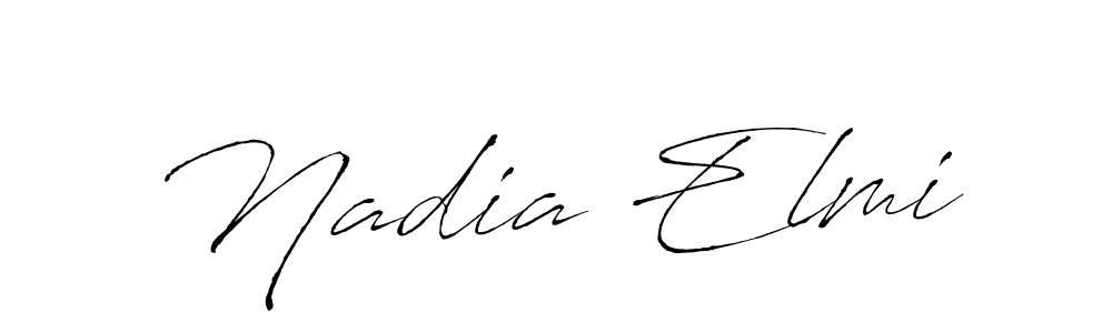 Create a beautiful signature design for name Nadia Elmi. With this signature (Antro_Vectra) fonts, you can make a handwritten signature for free. Nadia Elmi signature style 6 images and pictures png